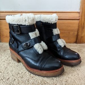 🖤 Coach Preston Shearling Leather Boots 🖤